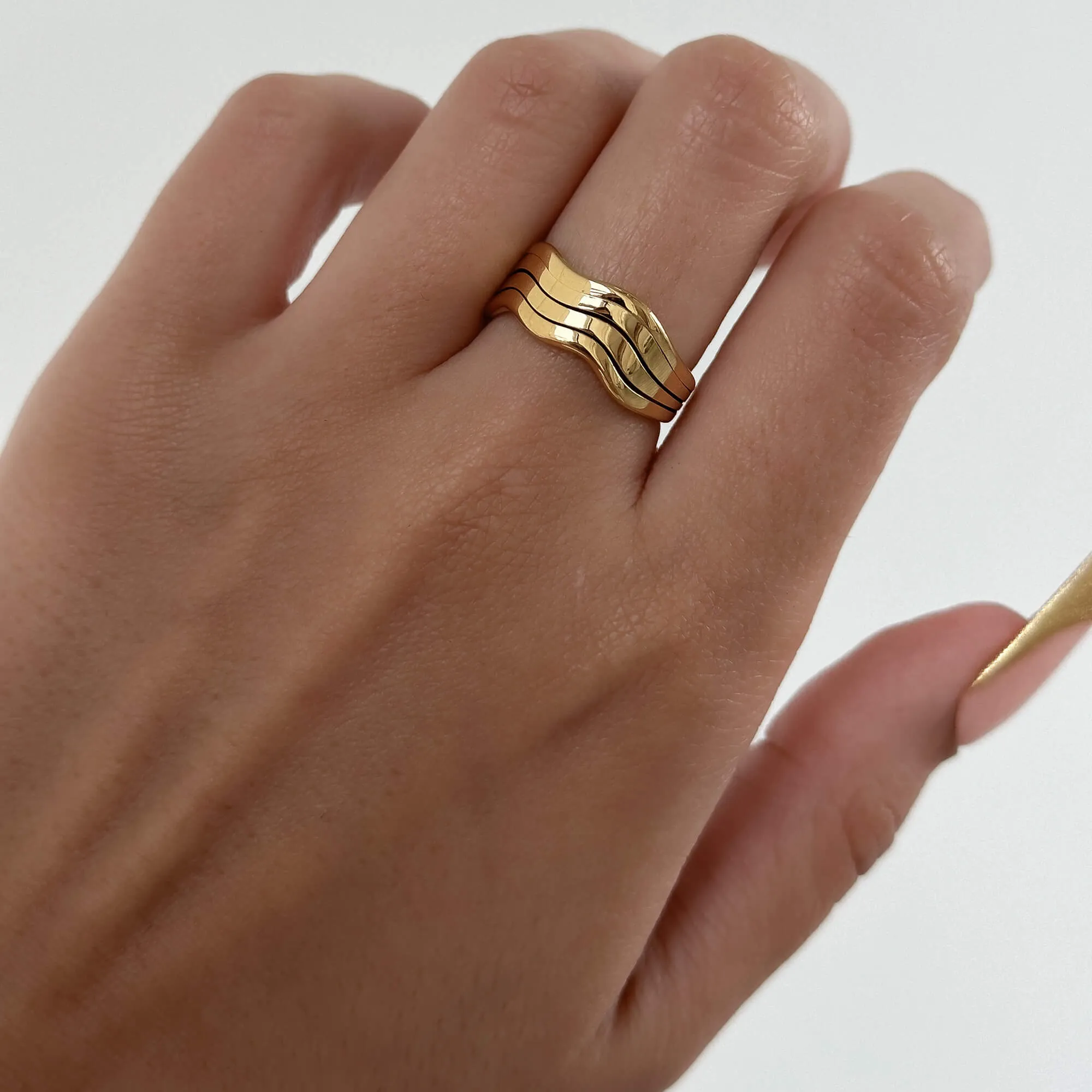 Esme Triple Wave Ring sold by PRYA product image thumbnail 4