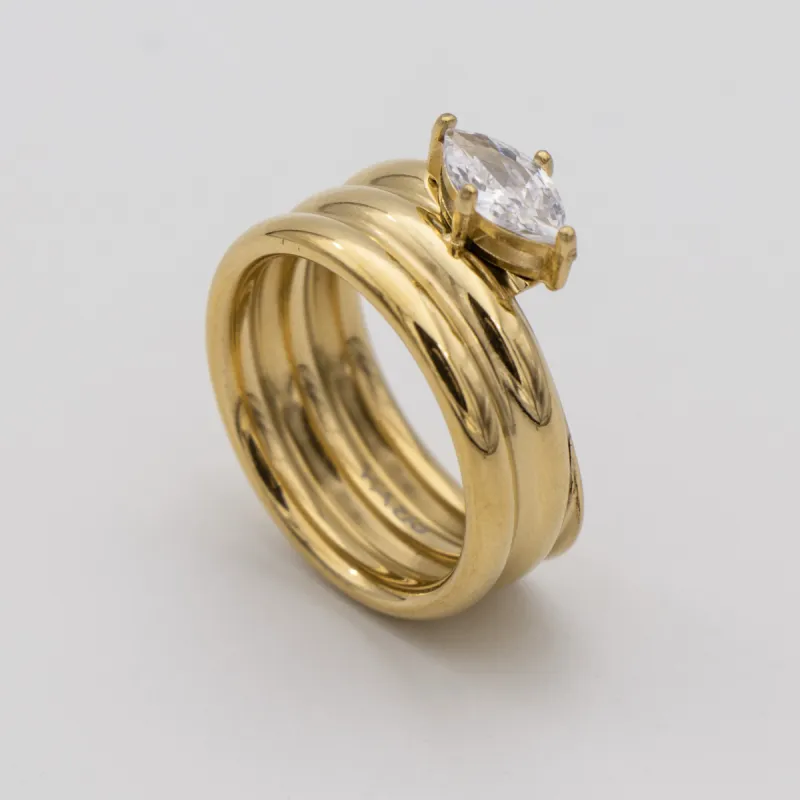 Emilia Double Band Stone Ring sold by PRYA