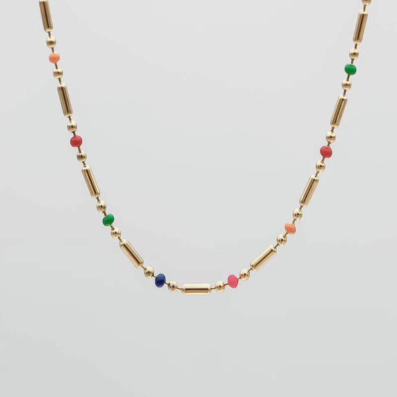 Elsie Rainbow Bead Necklace sold by PRYA