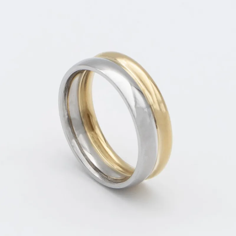 Uma Double Band Two Tone Ring sold by PRYA