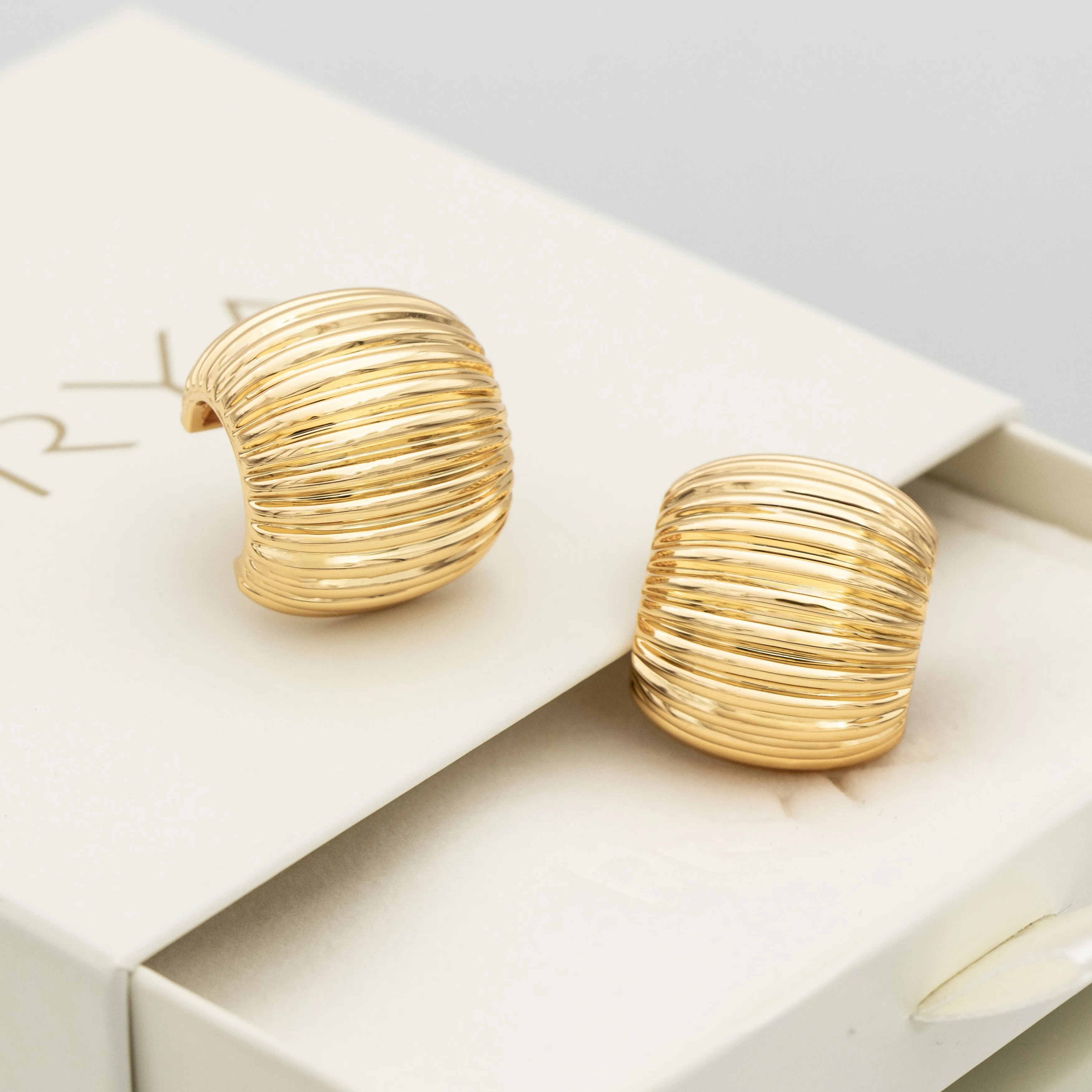 Raisa Ribbed Earrings sold by PRYA product image thumbnail 5