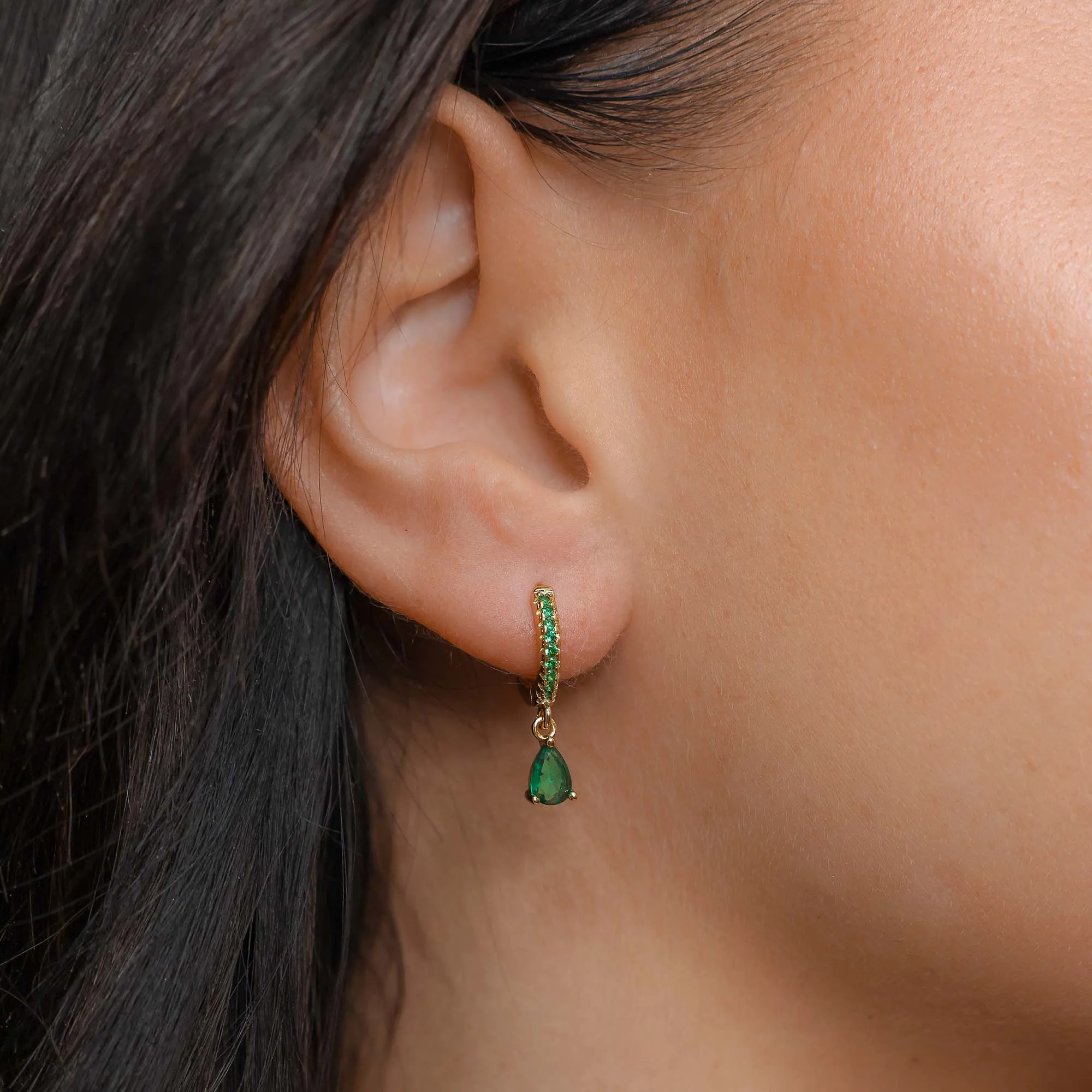 Aurora Gemstone Huggie Earrings sold by PRYA product image thumbnail 2