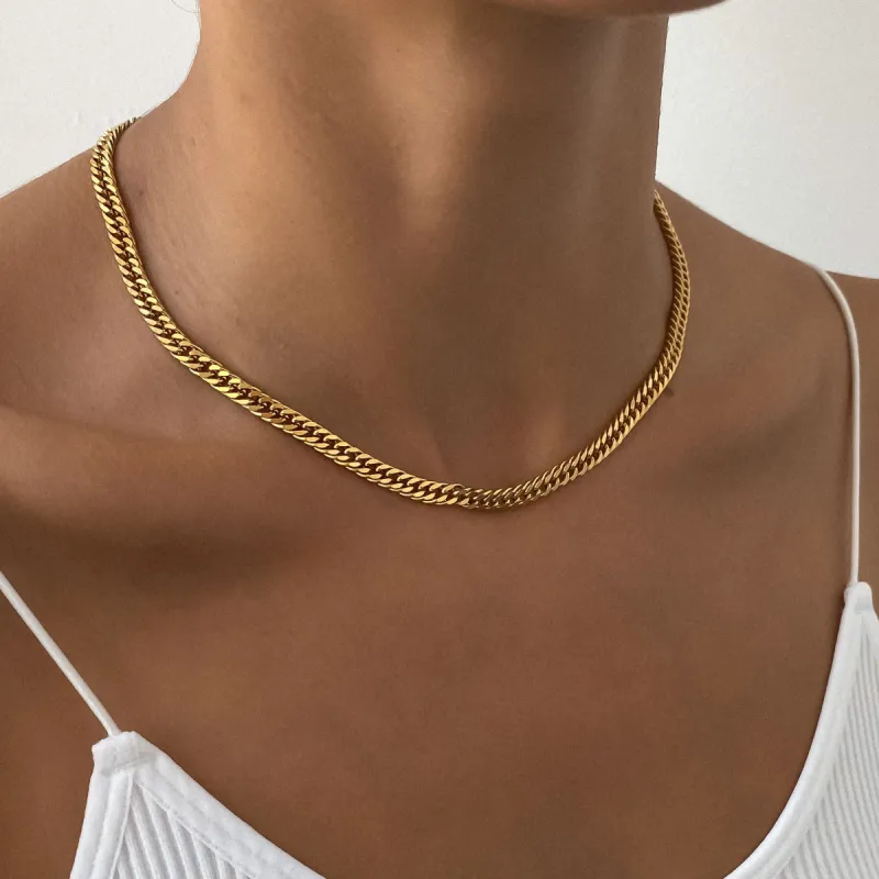 FREE GIFT | Double Link Curb Chain | Gold sold by PRYA