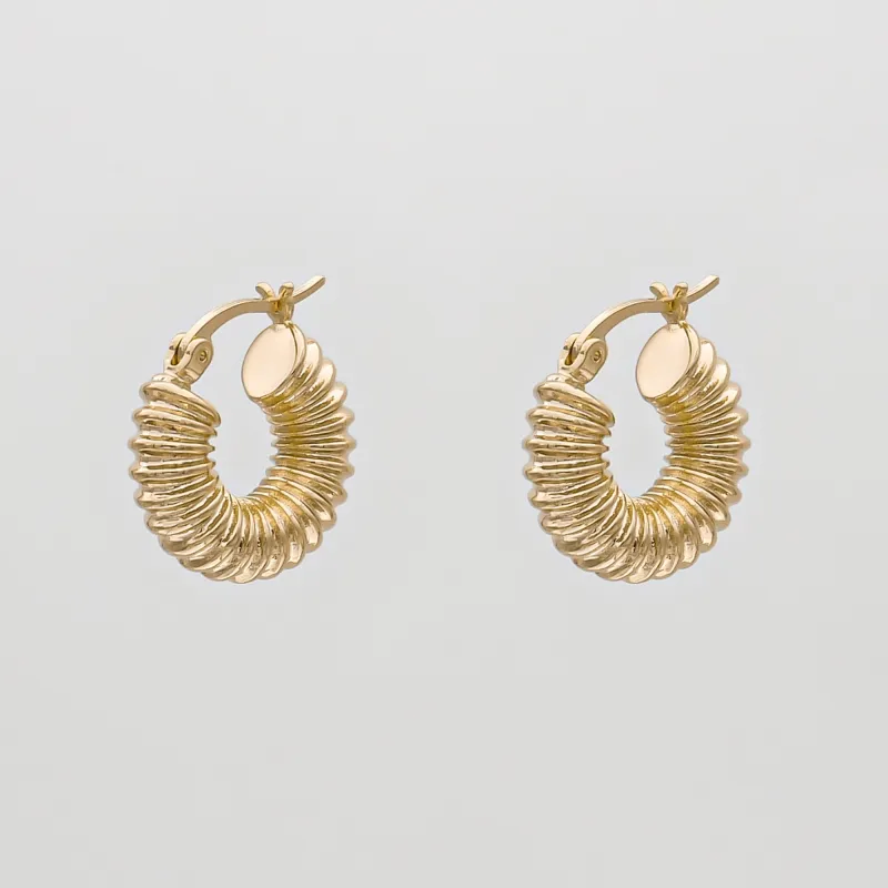 FREE GIFT | Zuri Ridge Hoop Earrings sold by PRYA