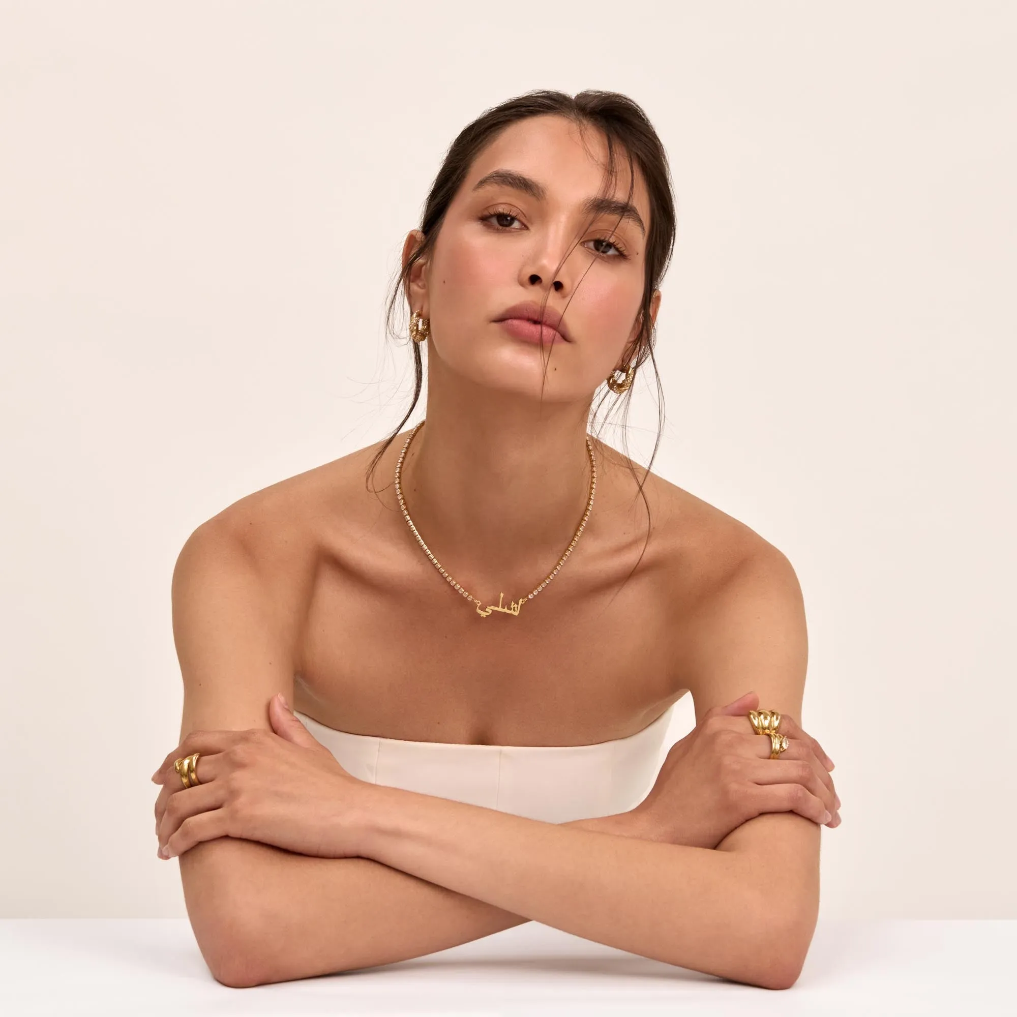 Arabic Name Tennis Necklace sold by PRYA product image thumbnail 2