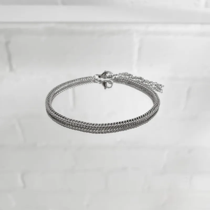 FREE GIFT | Double Link Curb Anklet | Silver sold by PRYA