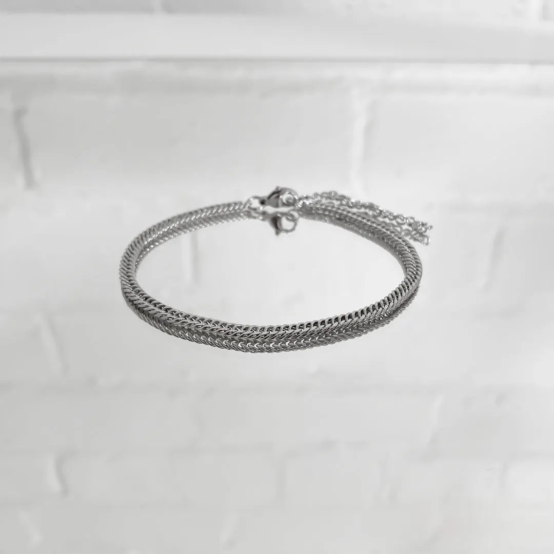 FREE GIFT | Double Link Curb Anklet | Silver sold by PRYA