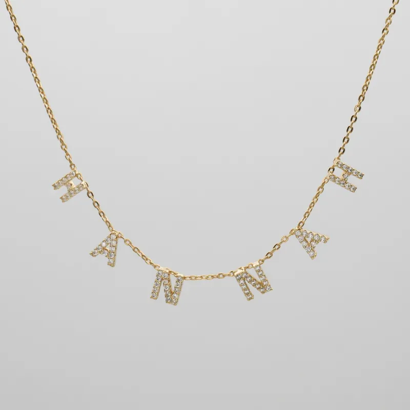 Maia Pavé Custom Name Necklace sold by PRYA