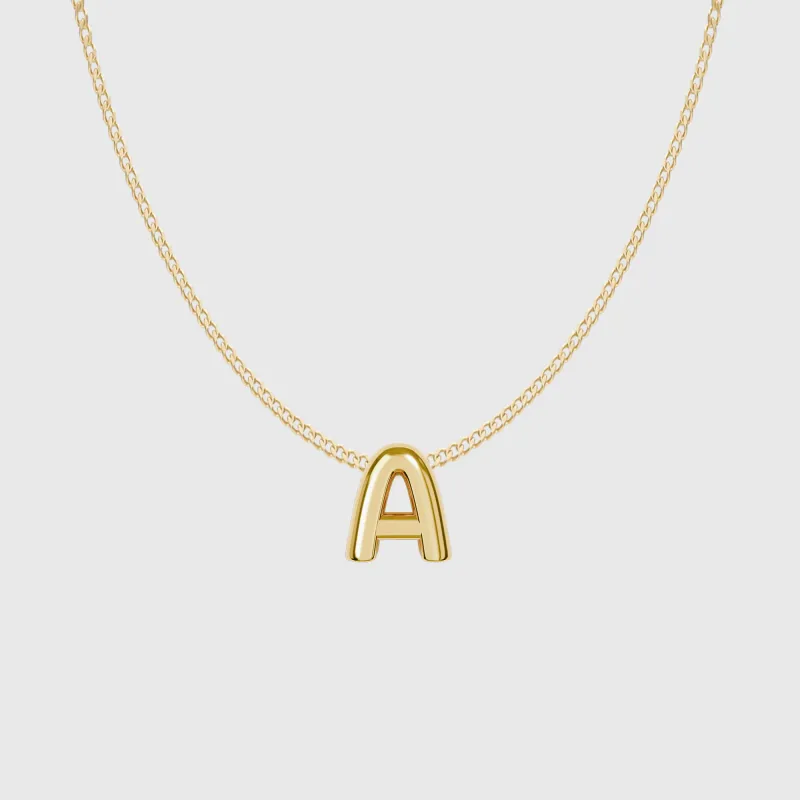 Mirco Bubble Initial Necklace sold by PRYA