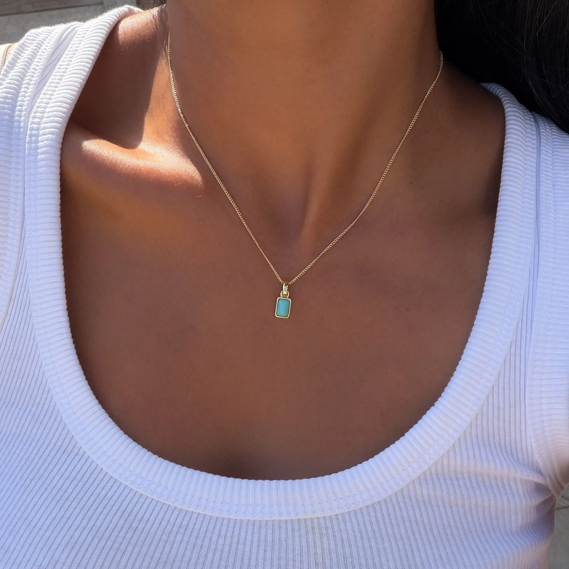 Emerald Cut Birthstone Necklace sold by PRYA product image thumbnail 5
