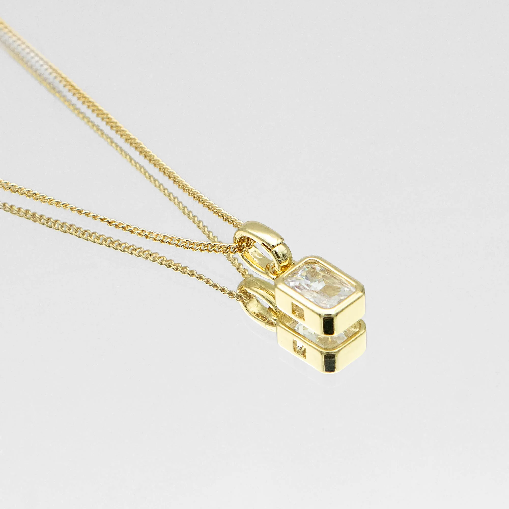 Emerald Cut Birthstone Necklace sold by PRYA product image thumbnail 3