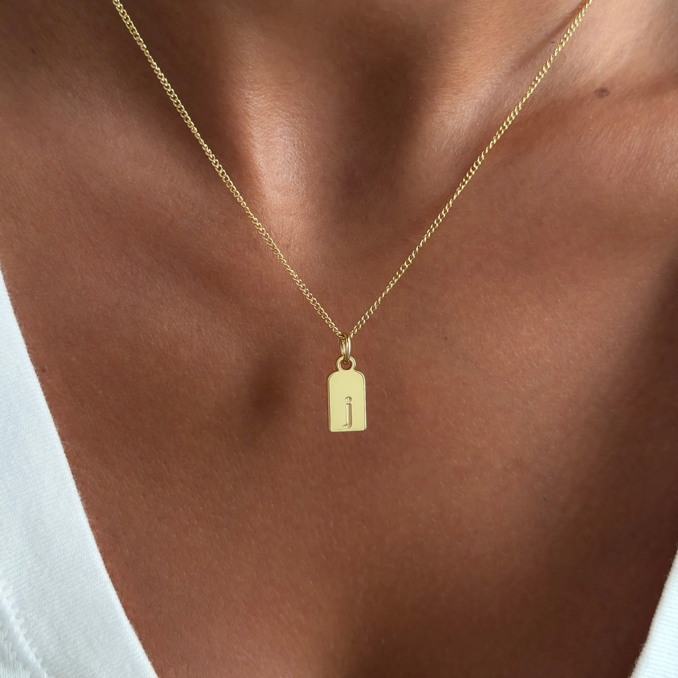 Sloane Initial Tag Necklace sold by PRYA