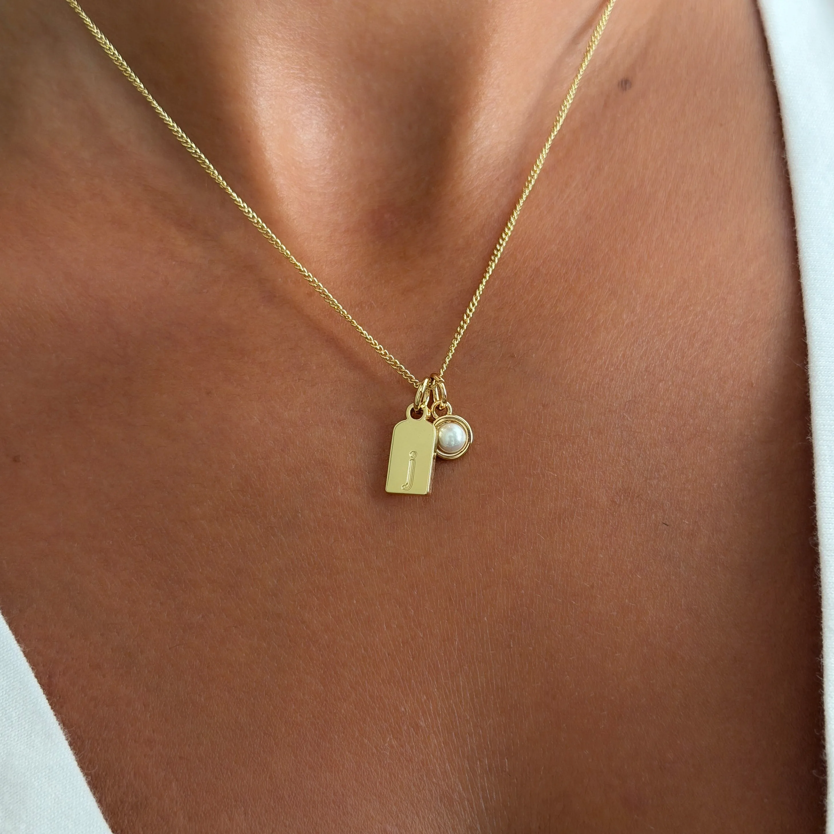 Sloane Initial Tag Necklace sold by PRYA product image thumbnail 5