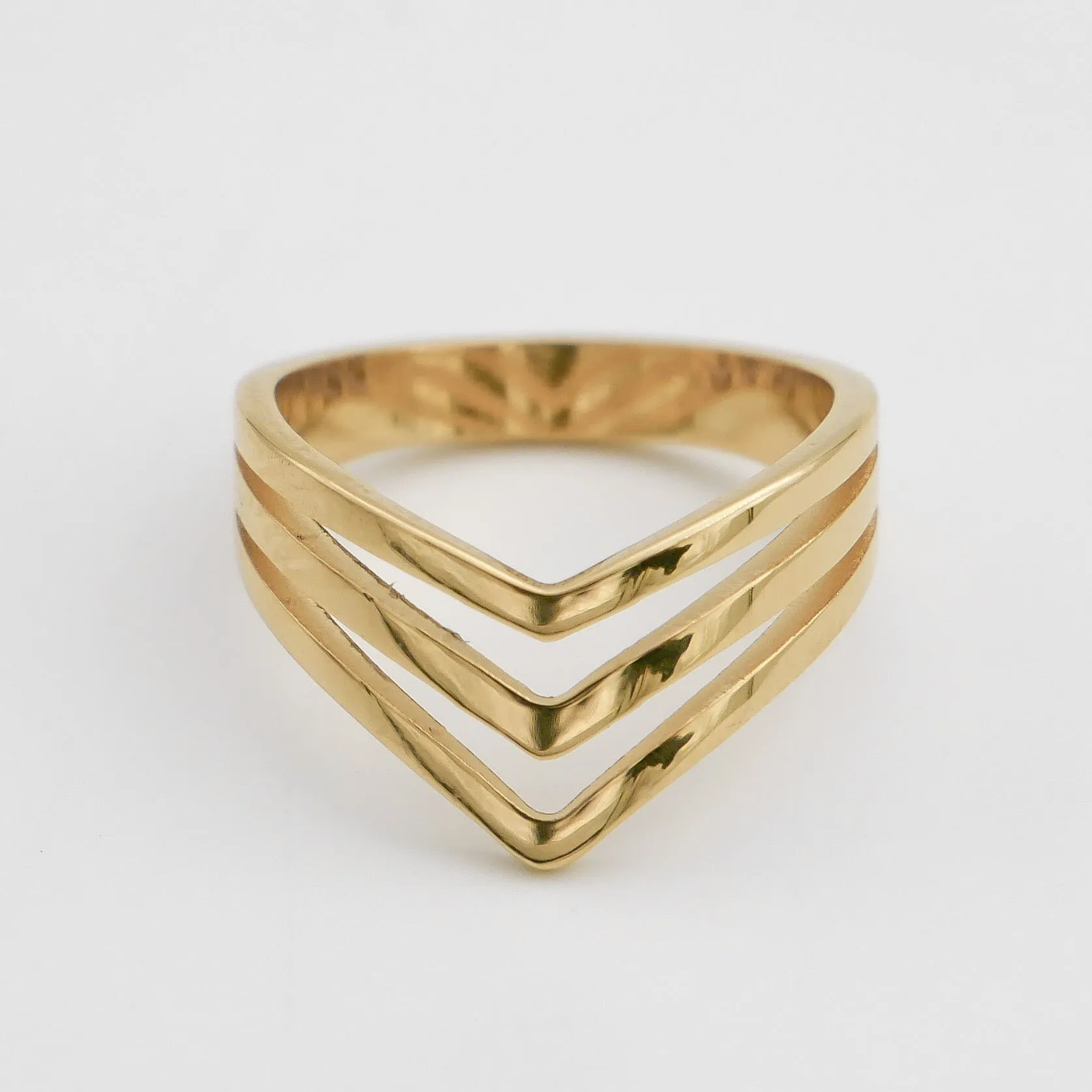 3 Strand Chevron Ring sold by PRYA