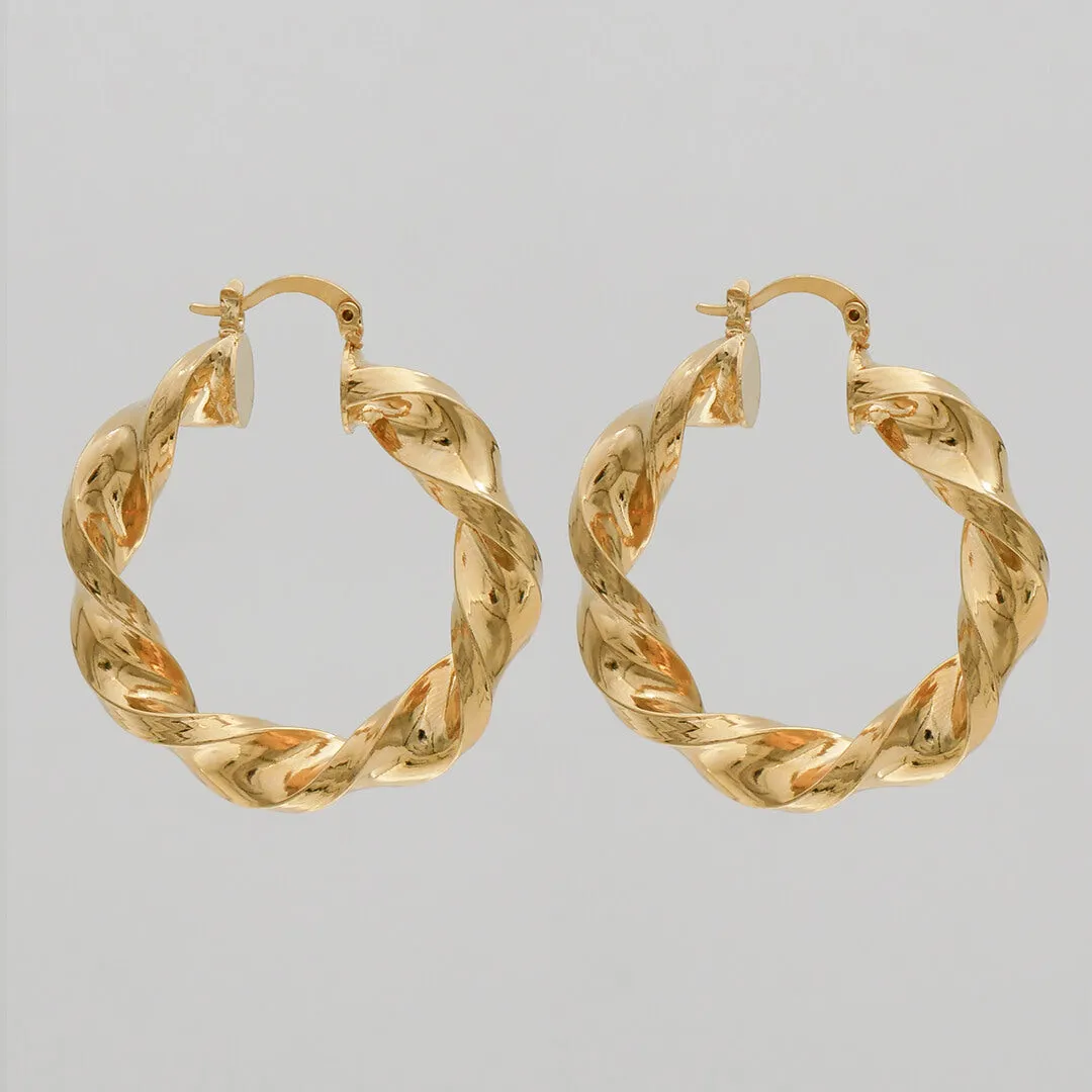 Jazmin Thick Twisted Hoops sold by PRYA product image thumbnail 2