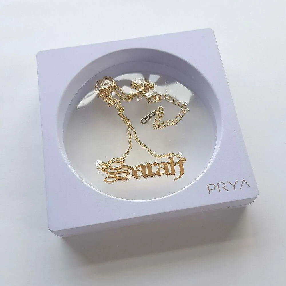 Classic Name Plate Necklace sold by PRYA product image thumbnail 4