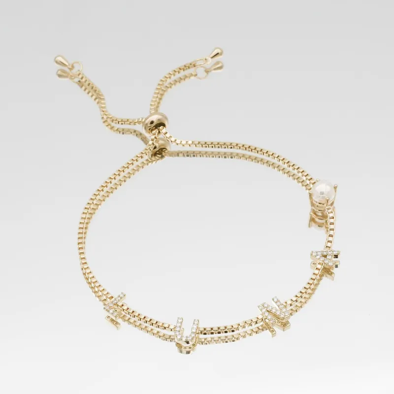 Pave Custom Name Bracelet sold by PRYA