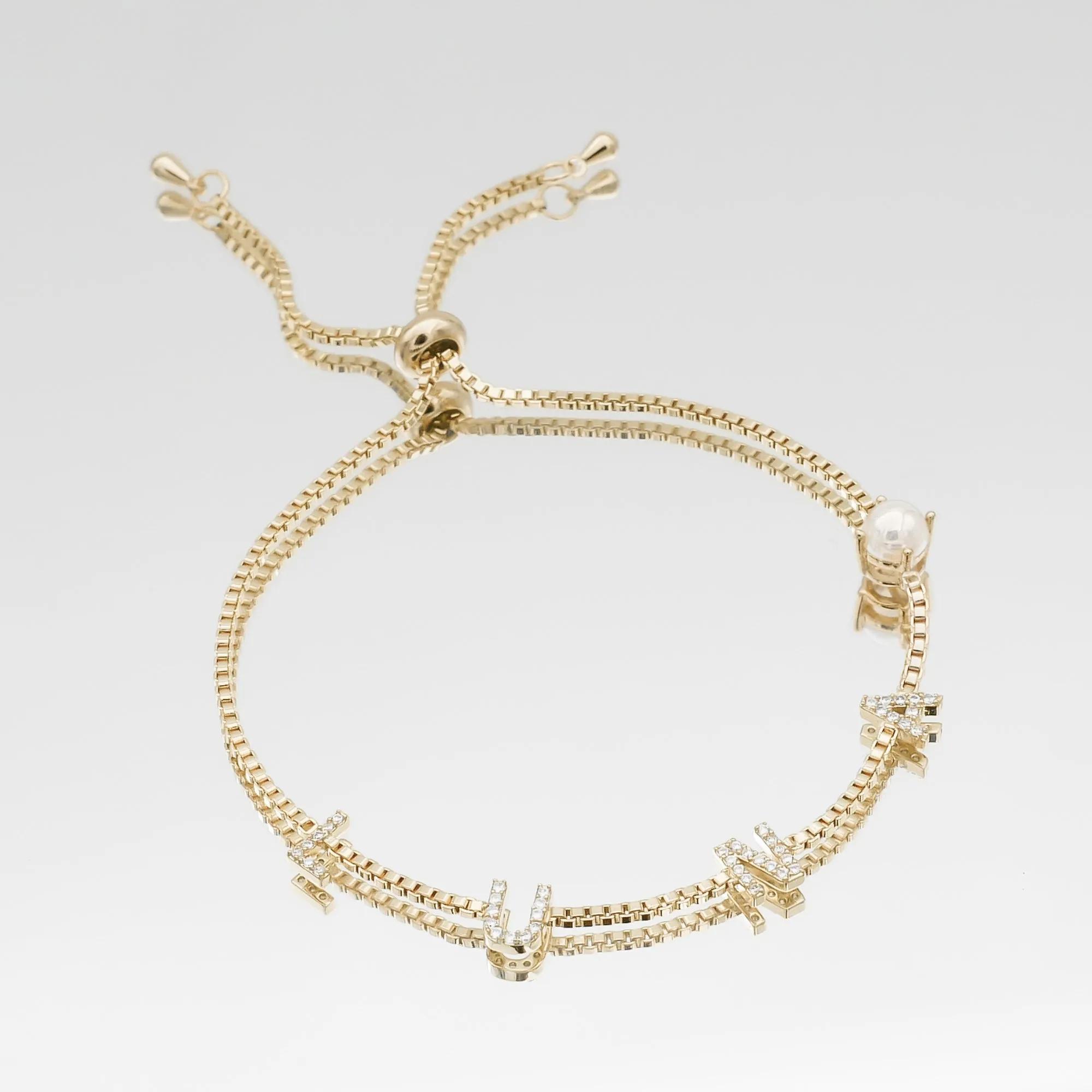 Pave Custom Name Bracelet sold by PRYA