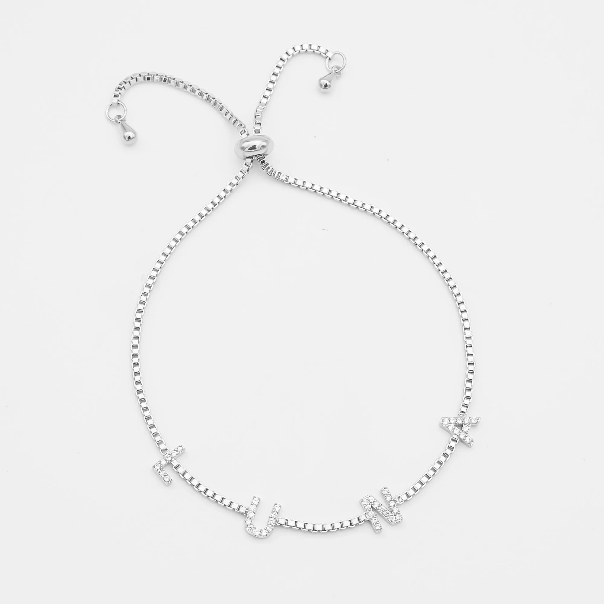 Pave Custom Name Bracelet sold by PRYA product image thumbnail 4