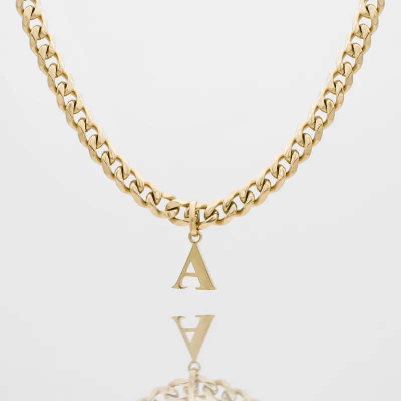 Mya Initial necklace | Thick Cuban sold by PRYA
