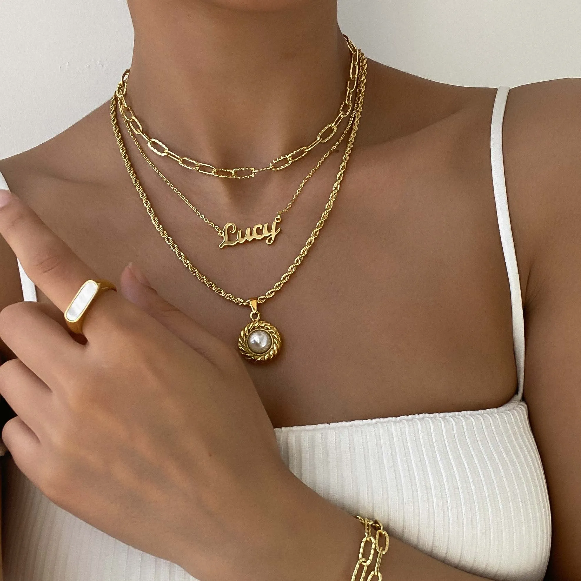 Esme Pearl Round Necklace sold by PRYA product image thumbnail 4