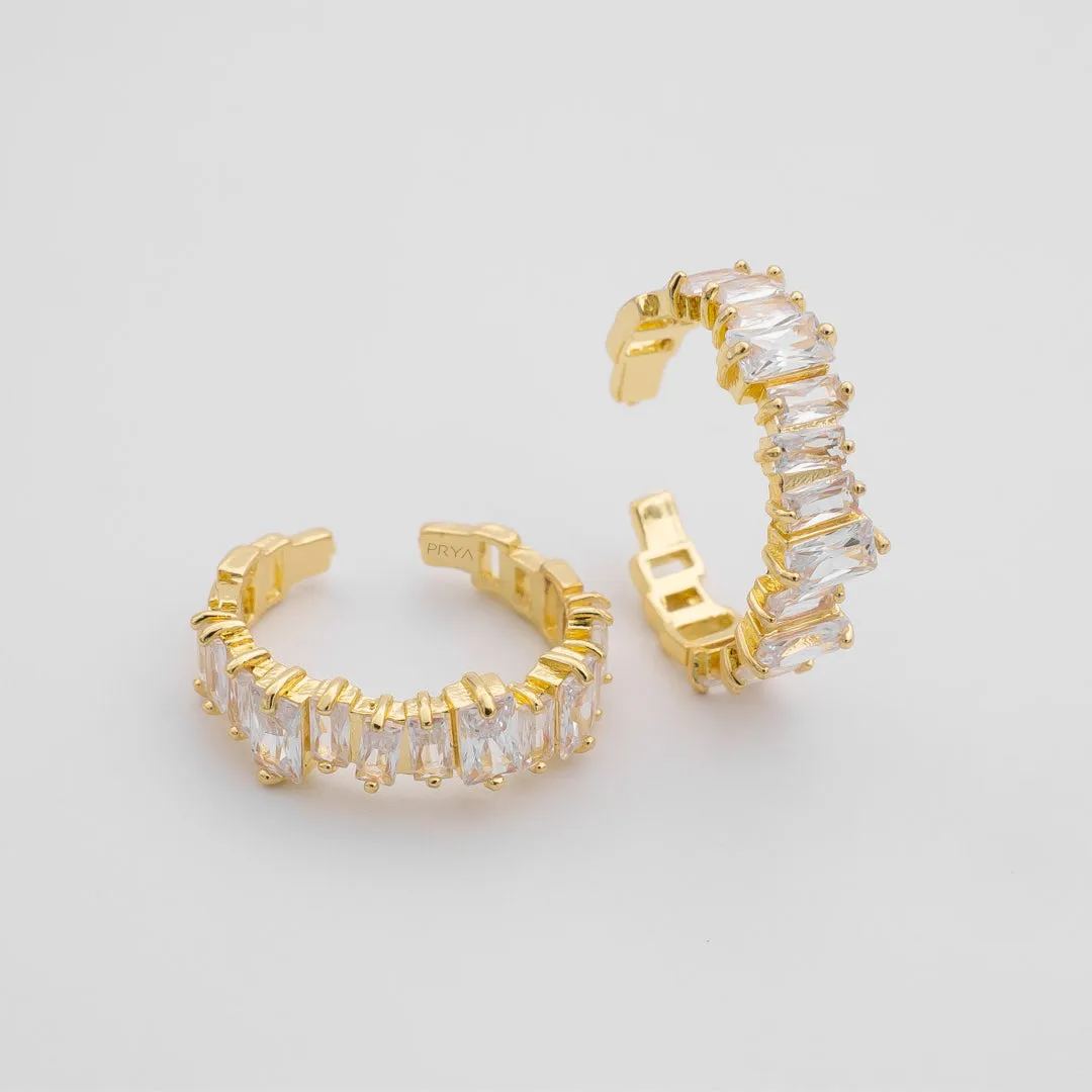 Jada Baguette Cut CZ Adjustable Ring | Gold sold by PRYA product image thumbnail 3