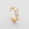Jada Baguette Cut CZ Adjustable Ring | Gold sold by PRYA