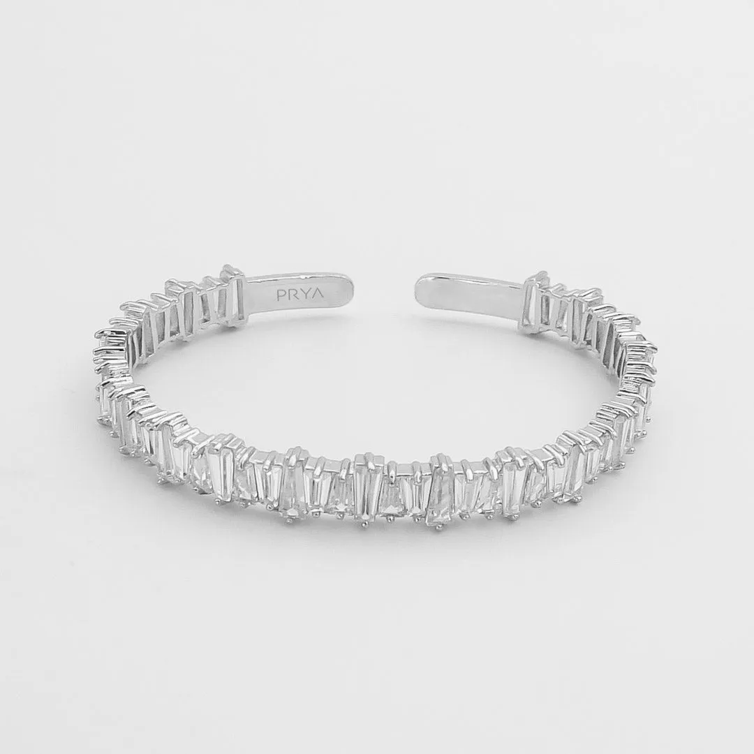 Jada Baguette CZ Bracelet Thick | Silver sold by PRYA