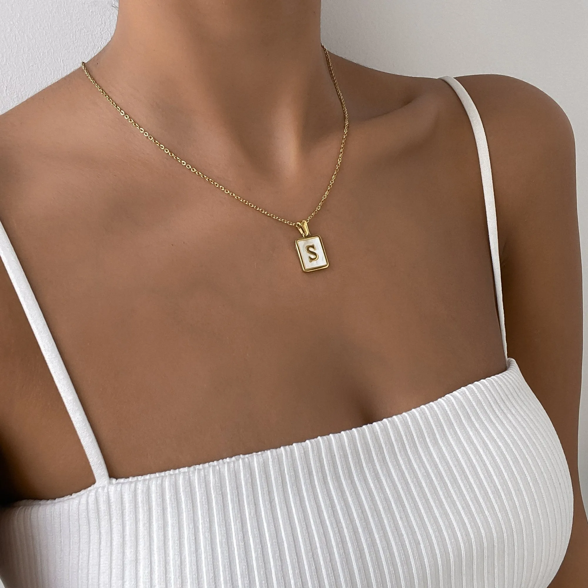 Opal Initial necklace sold by PRYA product image thumbnail 2