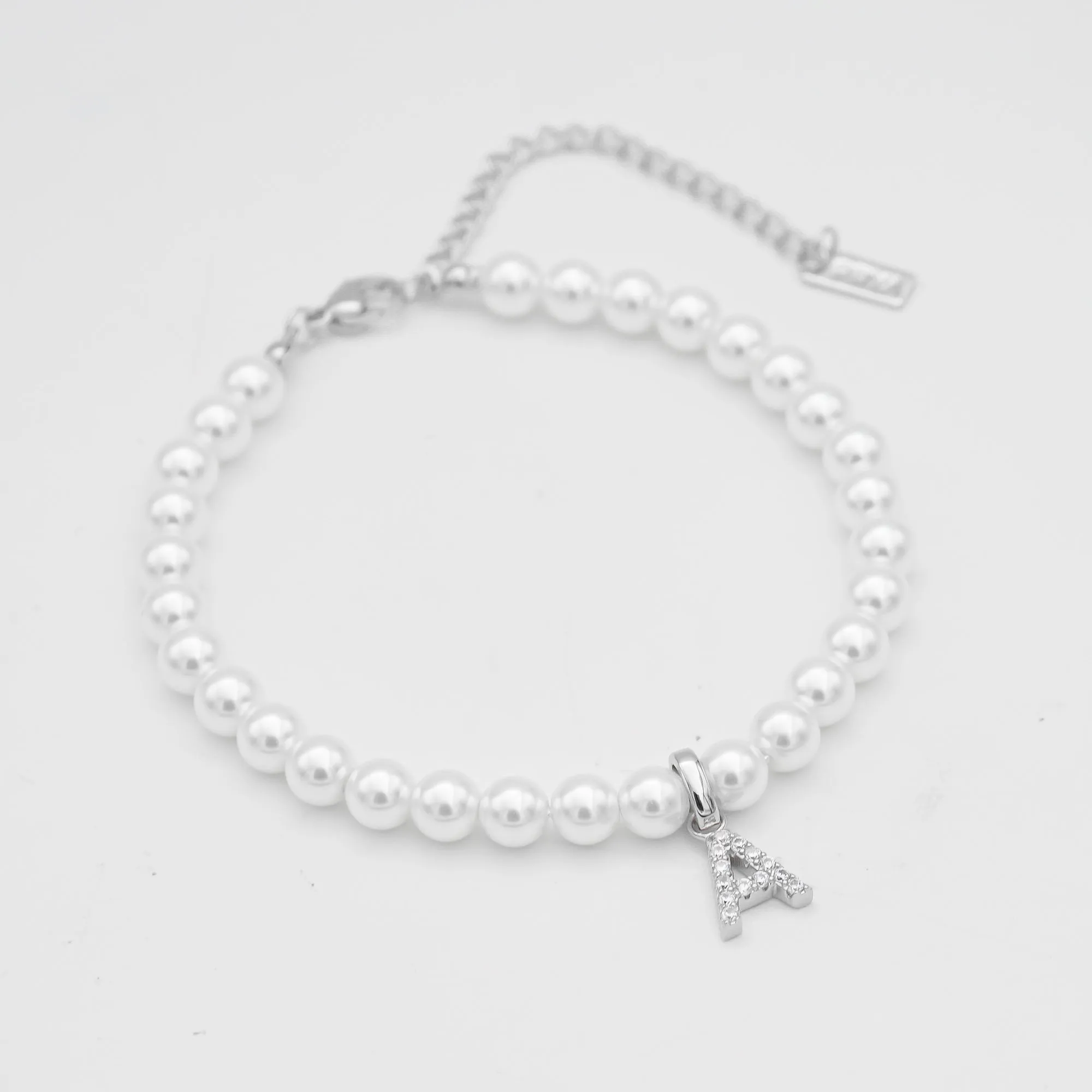 Pave Pearl Initial Anklet sold by PRYA product image thumbnail 3
