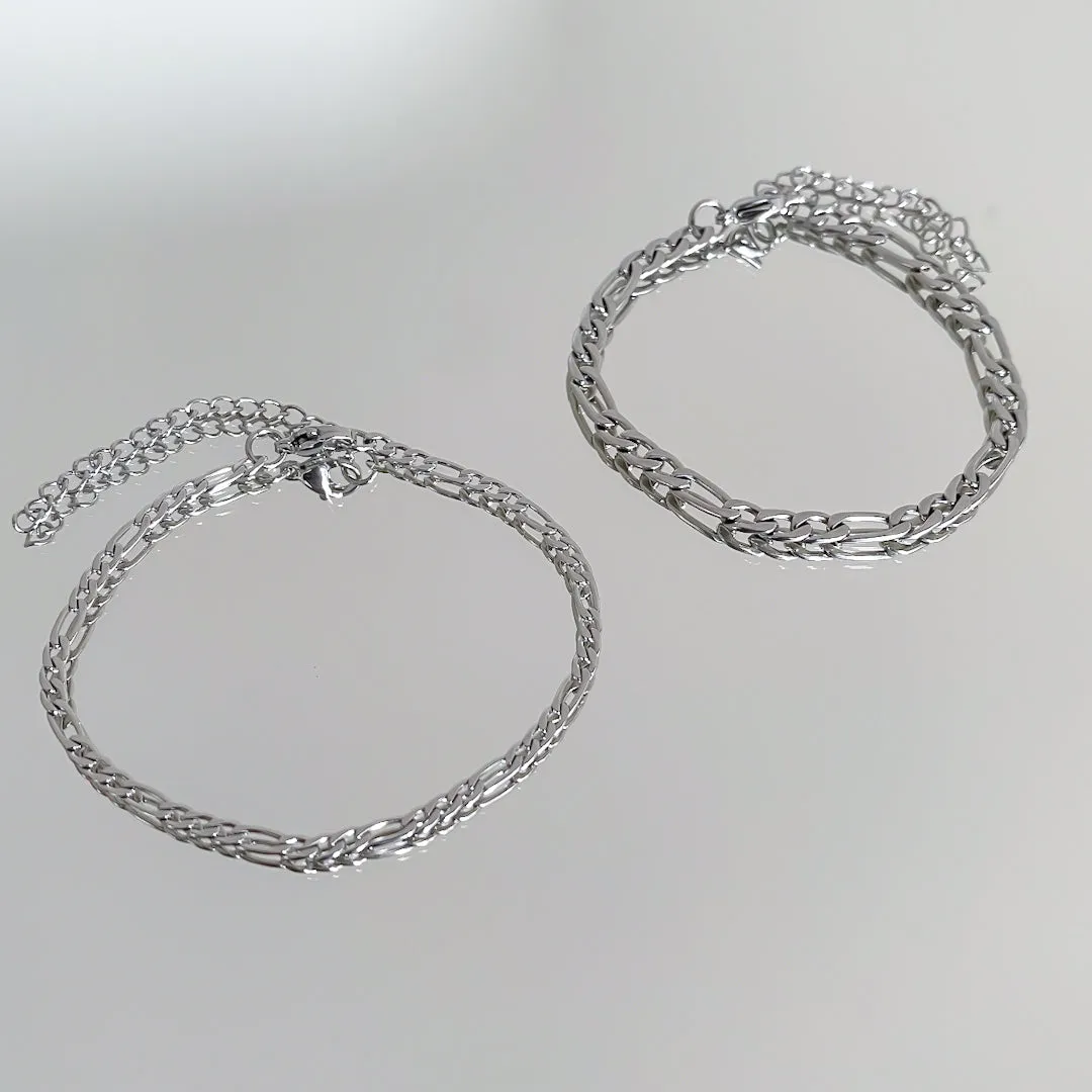 Figaro Chain Anklet Silver sold by PRYA