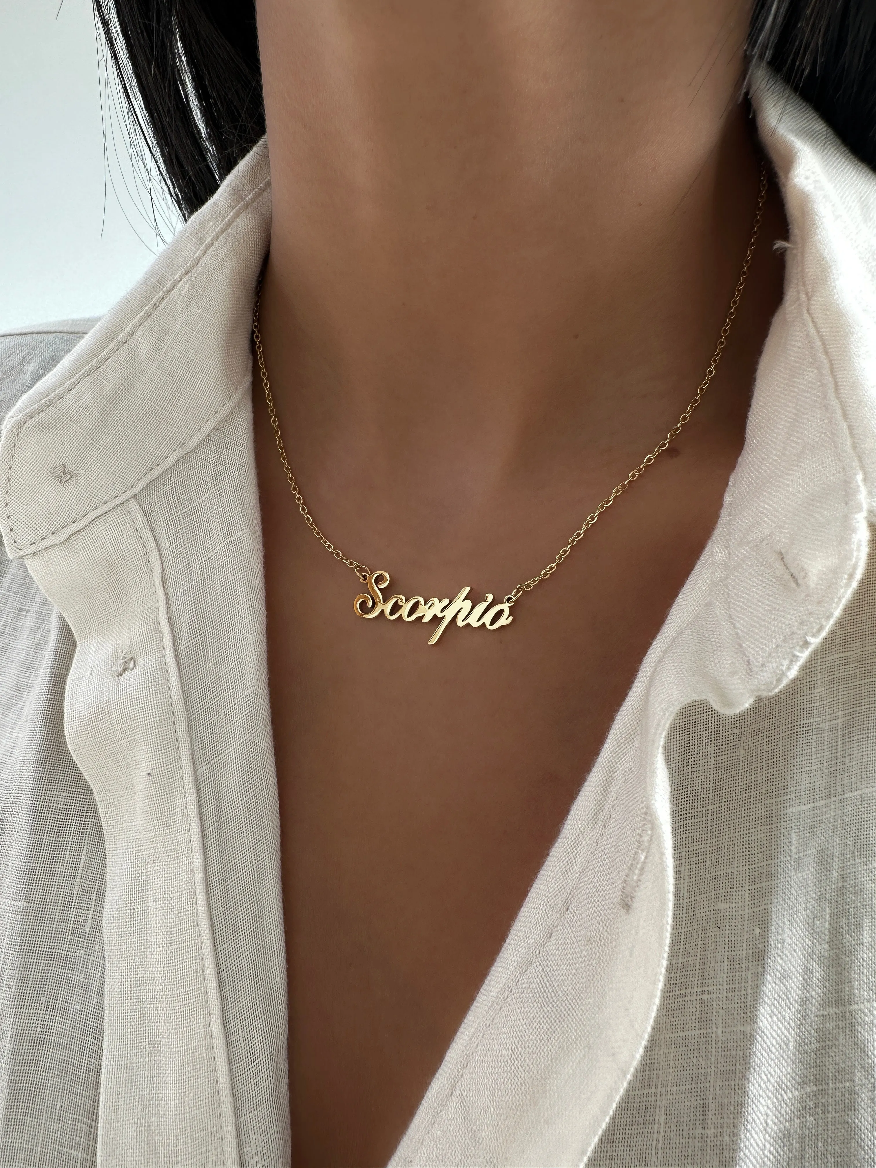 Zodiac Name Necklace sold by PRYA product image thumbnail 4