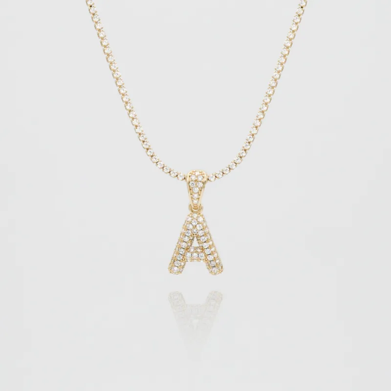 ICY Mini Bubble Initial Necklace sold by PRYA