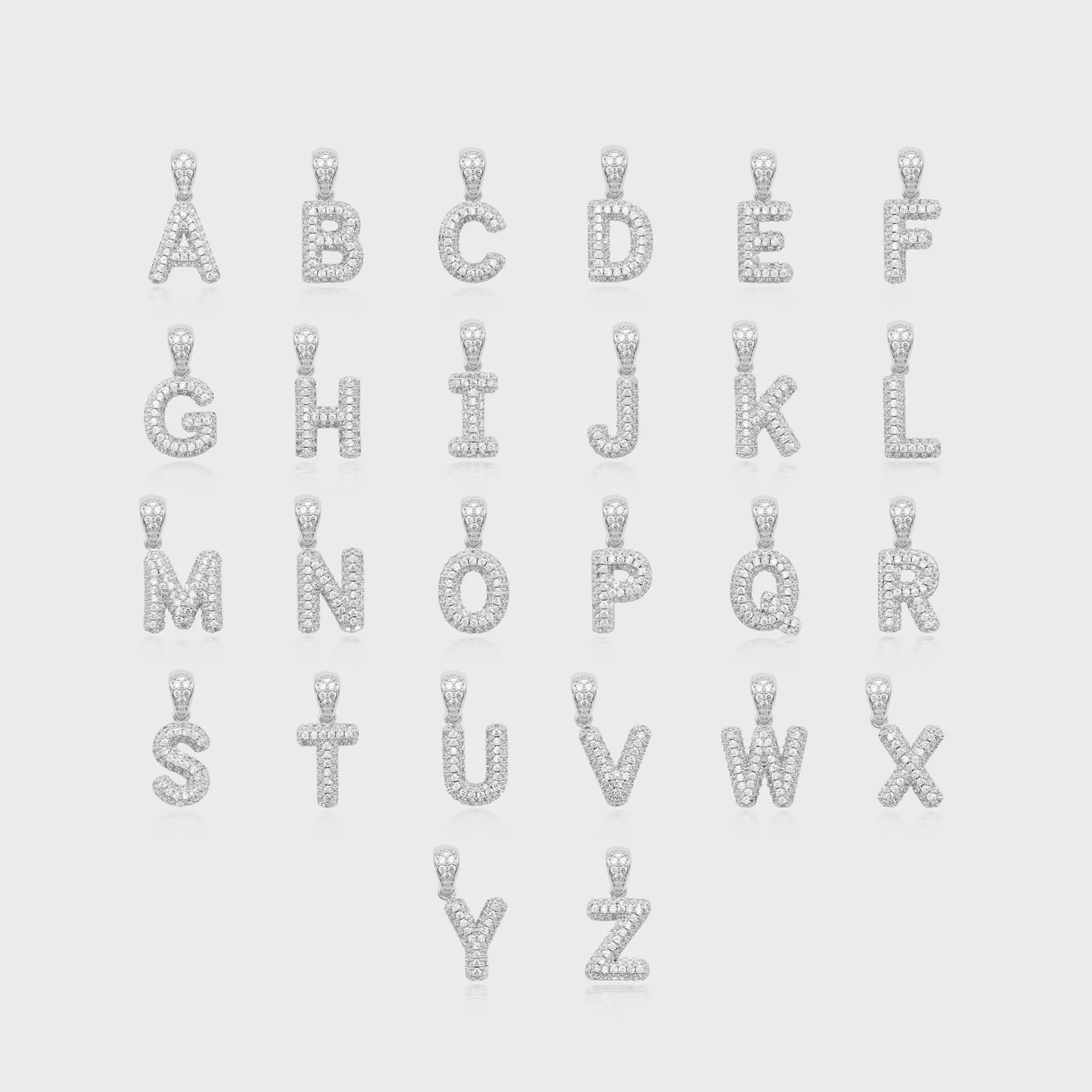 Pave Mini Bubble Initial Necklace sold by PRYA product image thumbnail 4