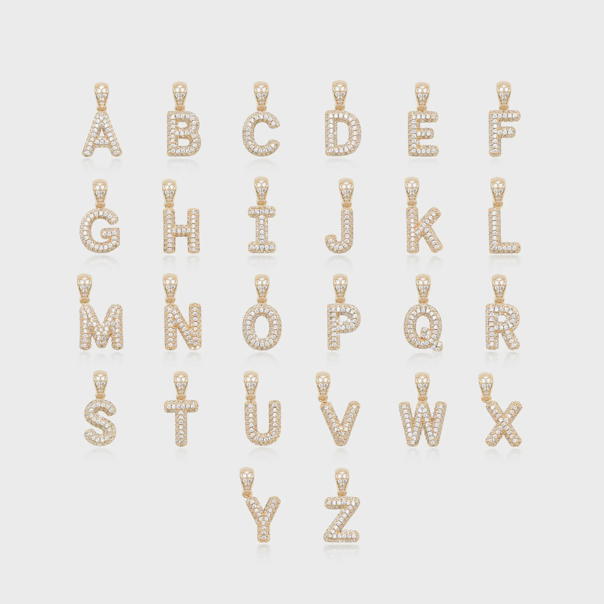 Pave Mini Bubble Initial Necklace sold by PRYA product image thumbnail 3