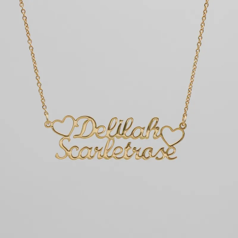 Double Name Heart Necklace sold by PRYA