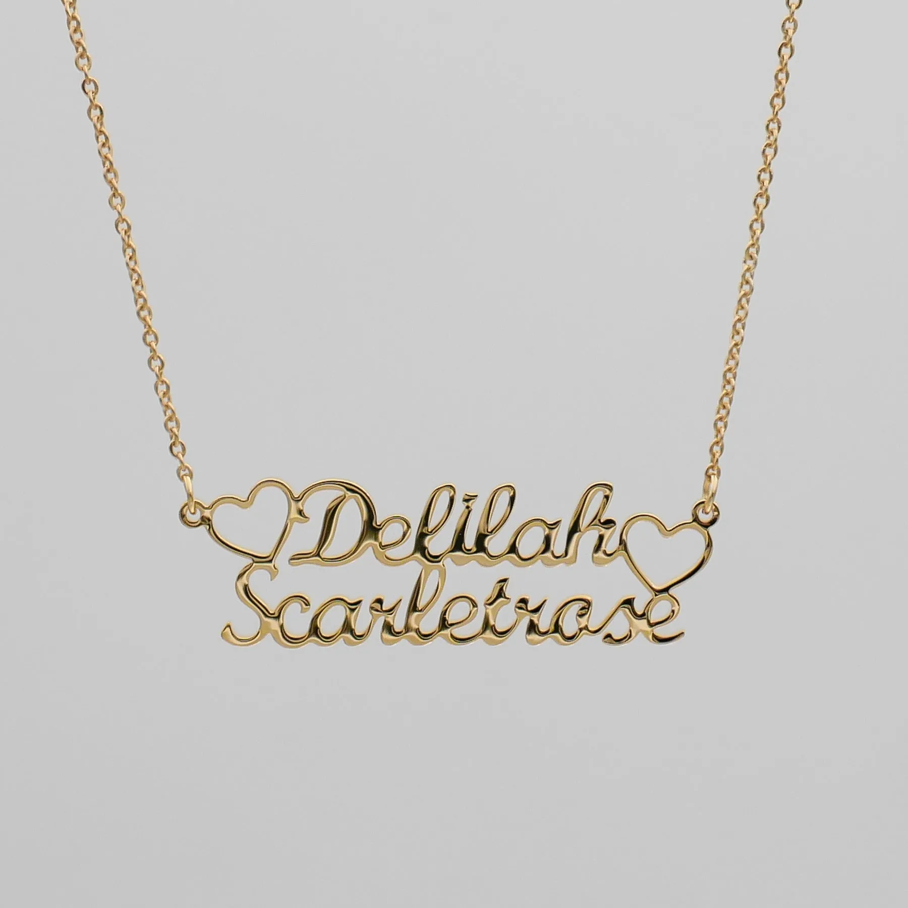 Double Name Heart Necklace sold by PRYA product image thumbnail 3