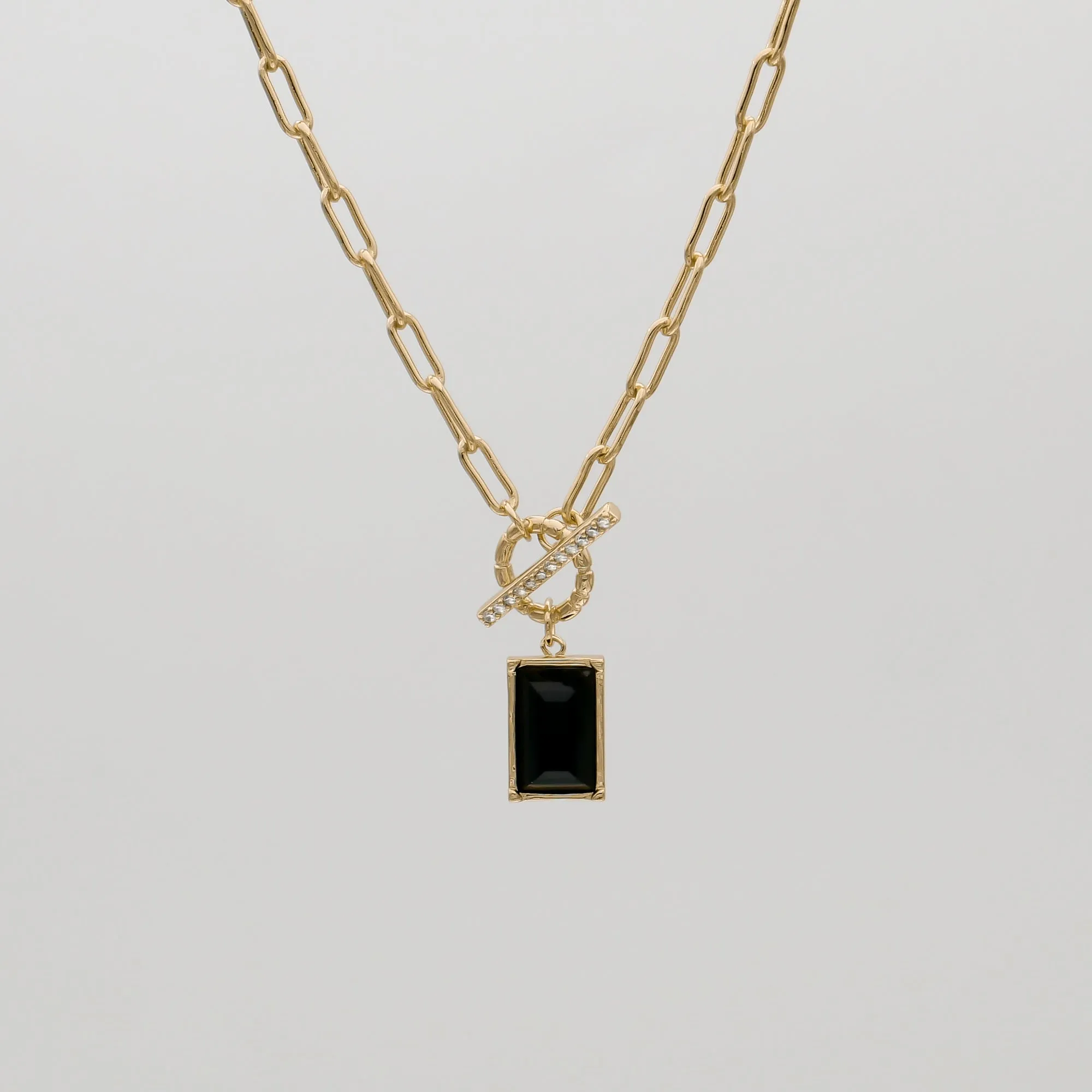 Kyra Onyx T-Bar Necklace sold by PRYA product image thumbnail 2
