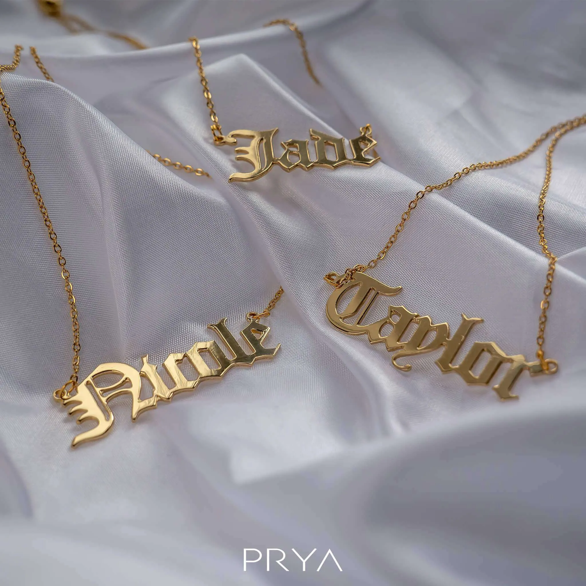 Old English Name Plate Necklace sold by PRYA product image thumbnail 3