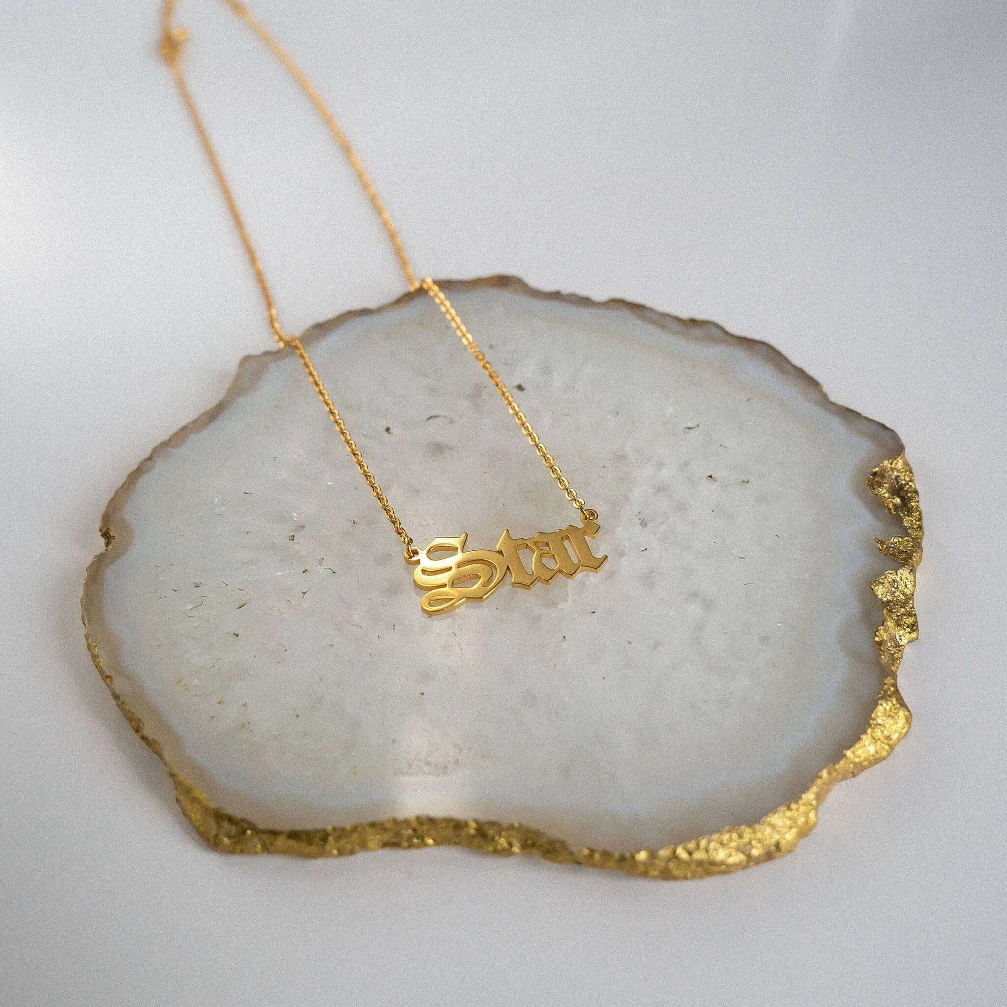 Old English Name Plate Necklace sold by PRYA product image thumbnail 5