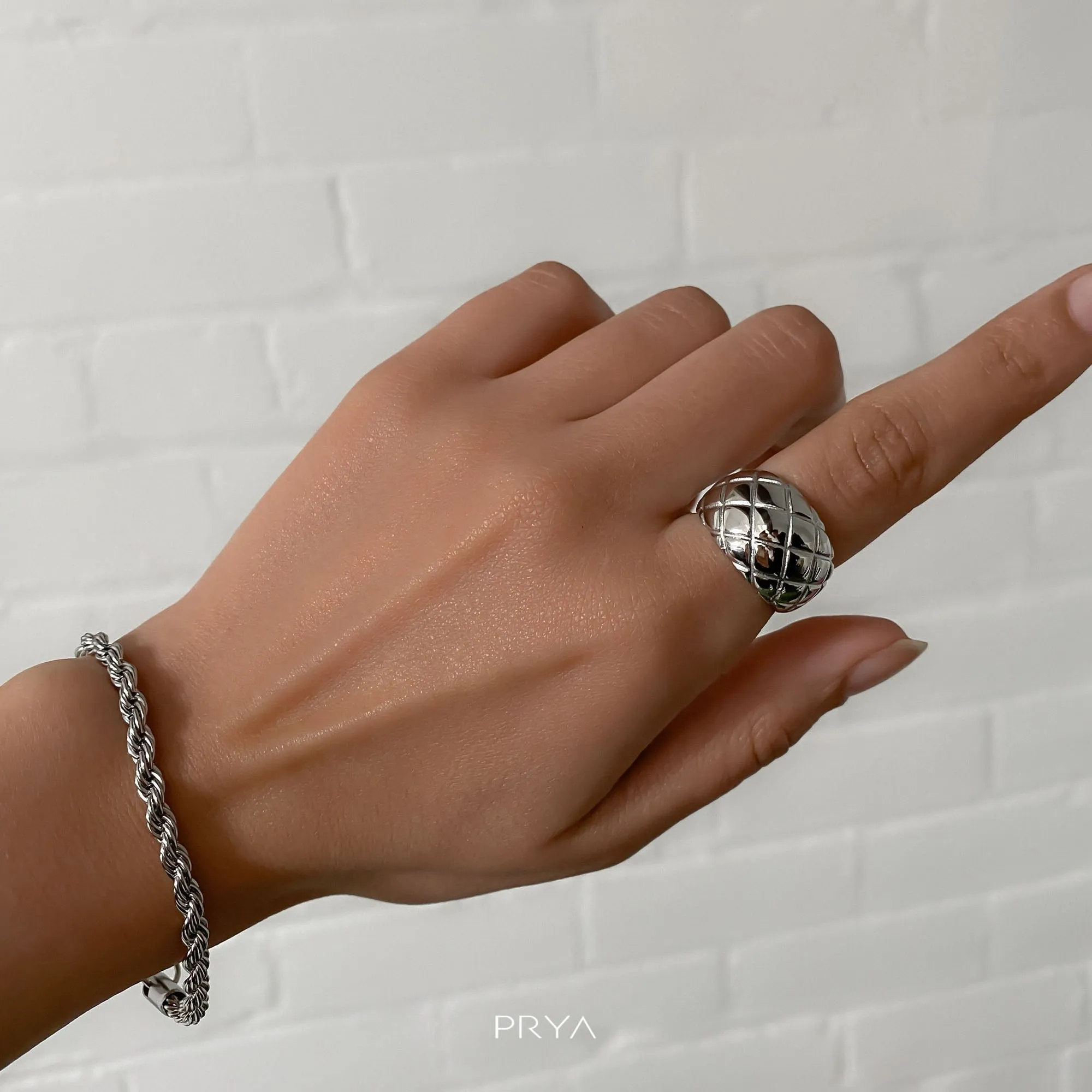Kara Dome Ring | Silver sold by PRYA product image thumbnail 2