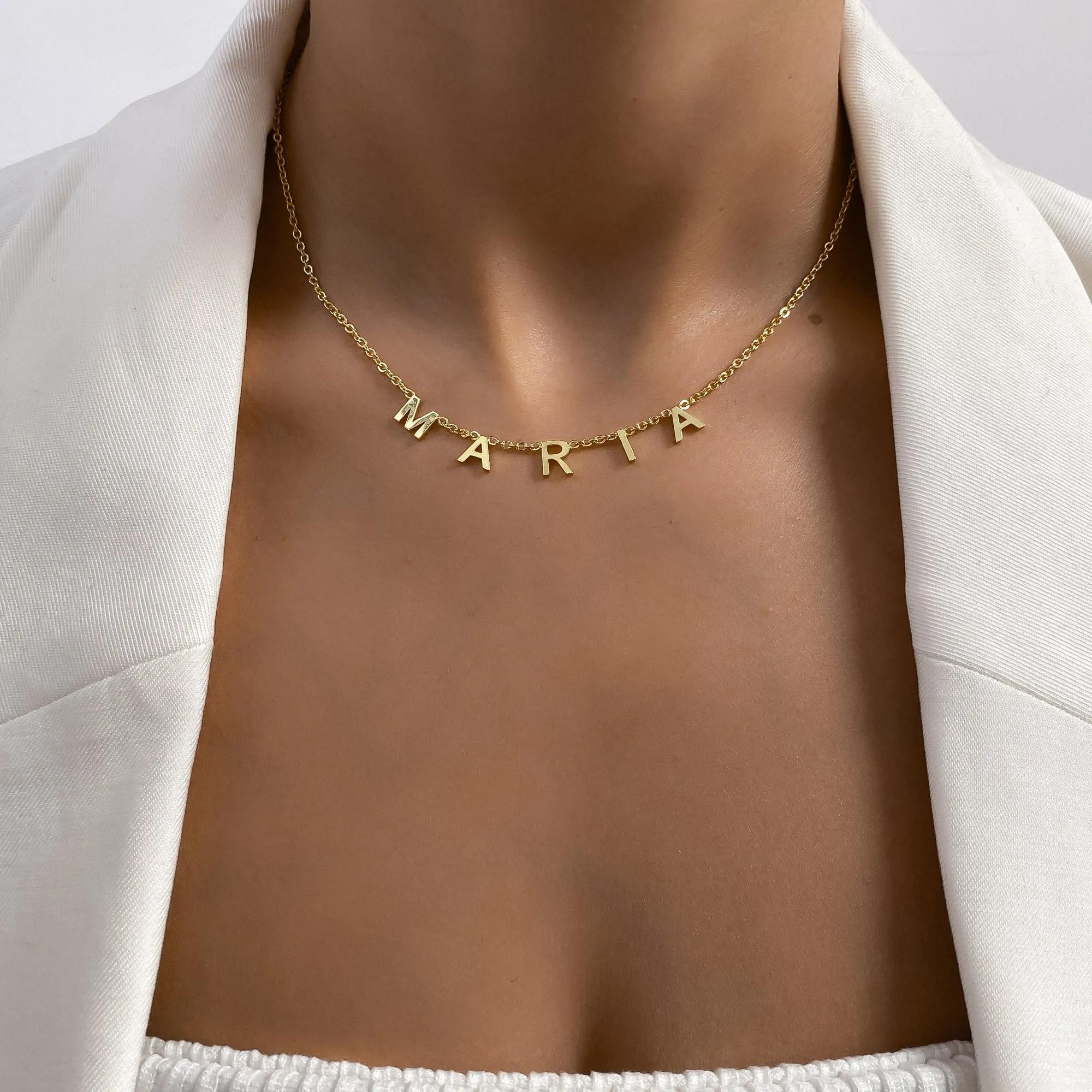 Classic Suspended Custom Name Necklace sold by PRYA product image thumbnail 3