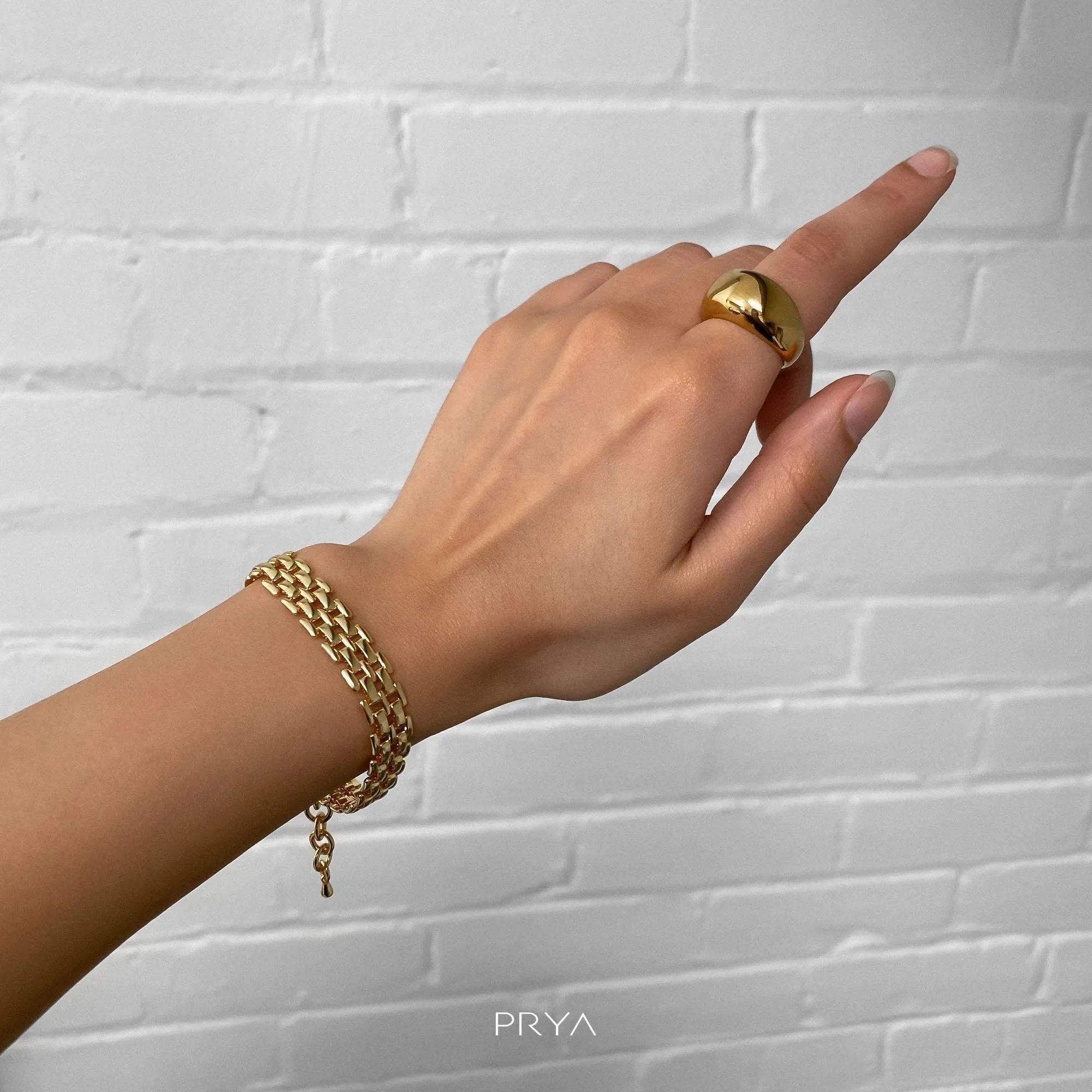 Alexa Dome Ring | Gold sold by PRYA product image thumbnail 3