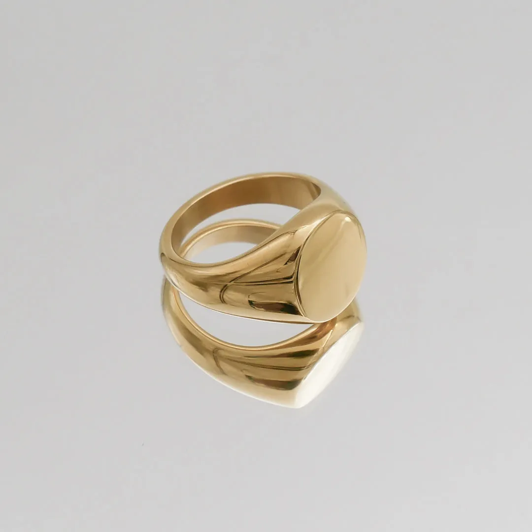 Classic Gold Signet Ring sold by PRYA product image thumbnail 3