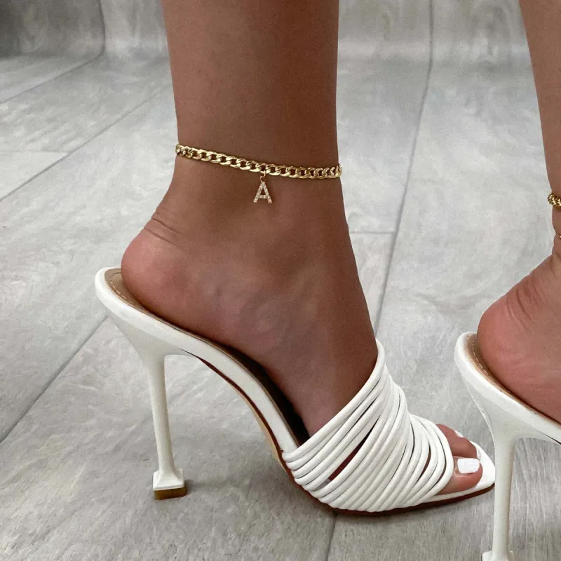 Pave Initial Anklet | Cuban sold by PRYA