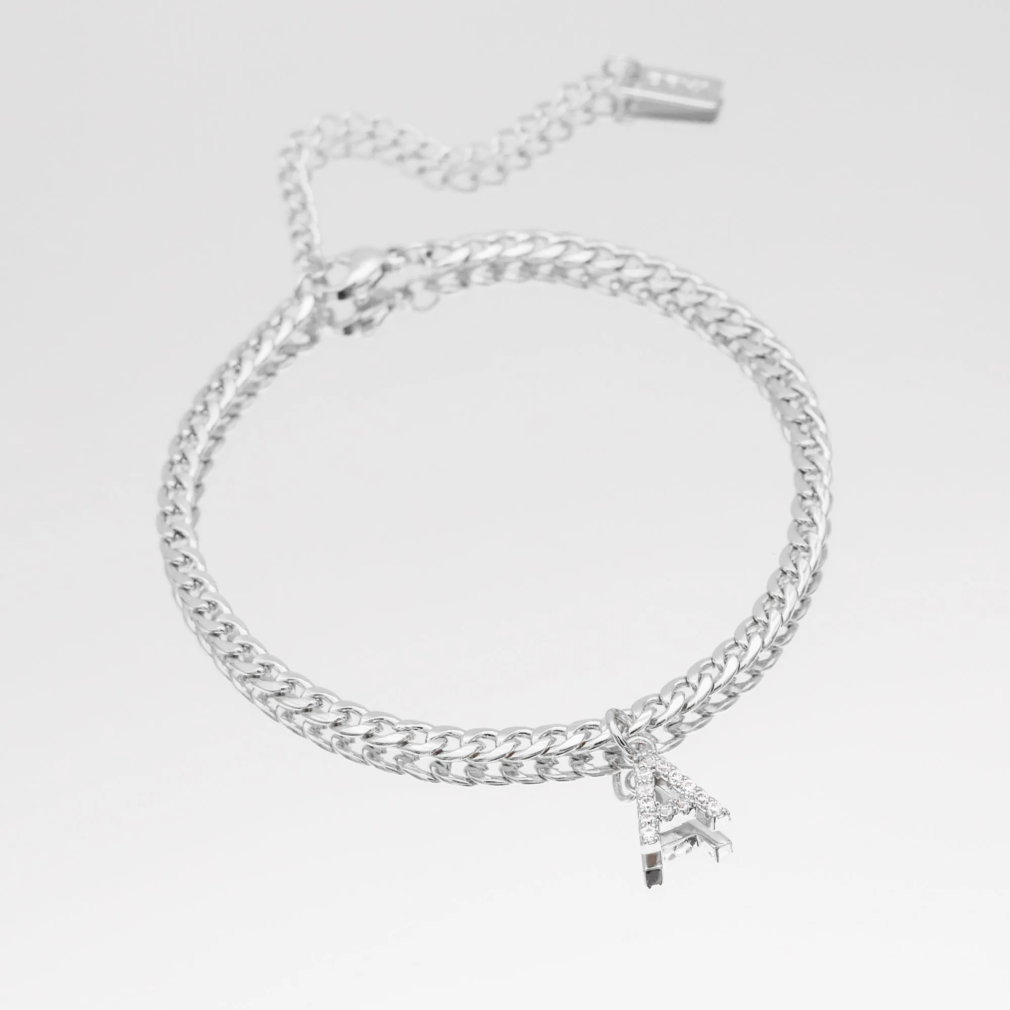 Pave Initial Anklet | Cuban sold by PRYA product image thumbnail 4