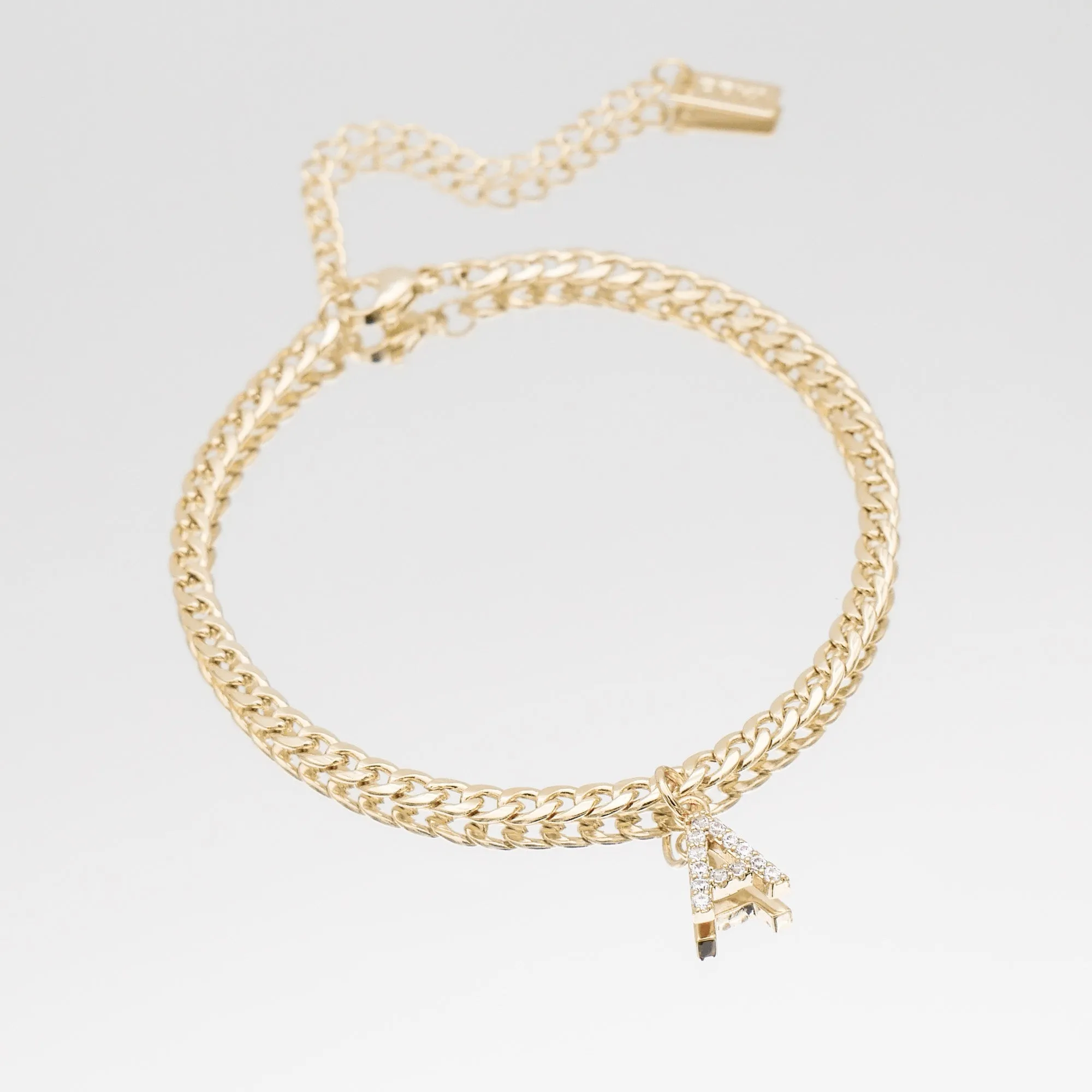 Pave Initial Anklet | Cuban sold by PRYA product image thumbnail 3