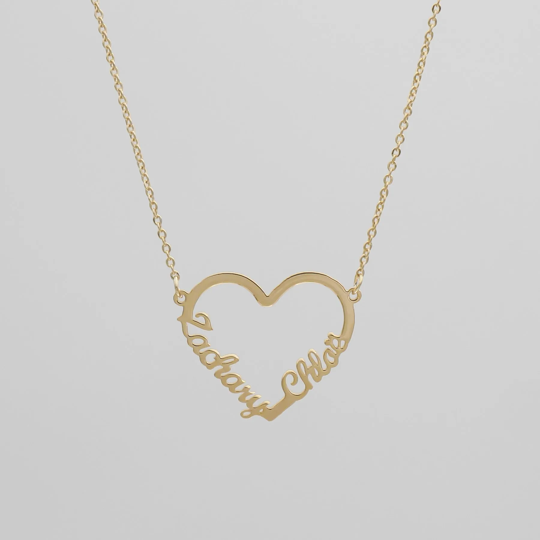 Heart Double Name Necklace sold by PRYA product image thumbnail 2