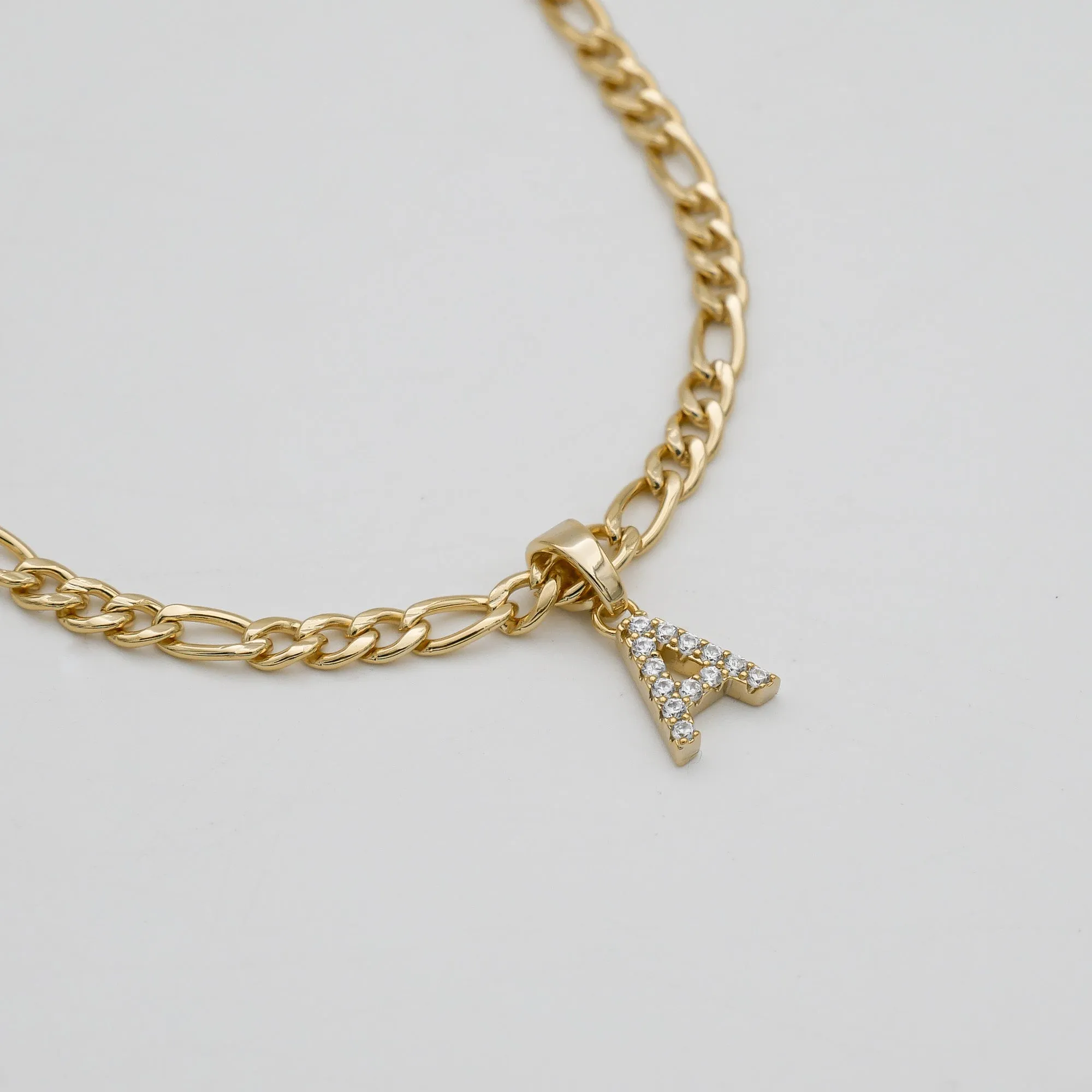 Pave Initial Necklace | Figaro sold by PRYA product image thumbnail 3