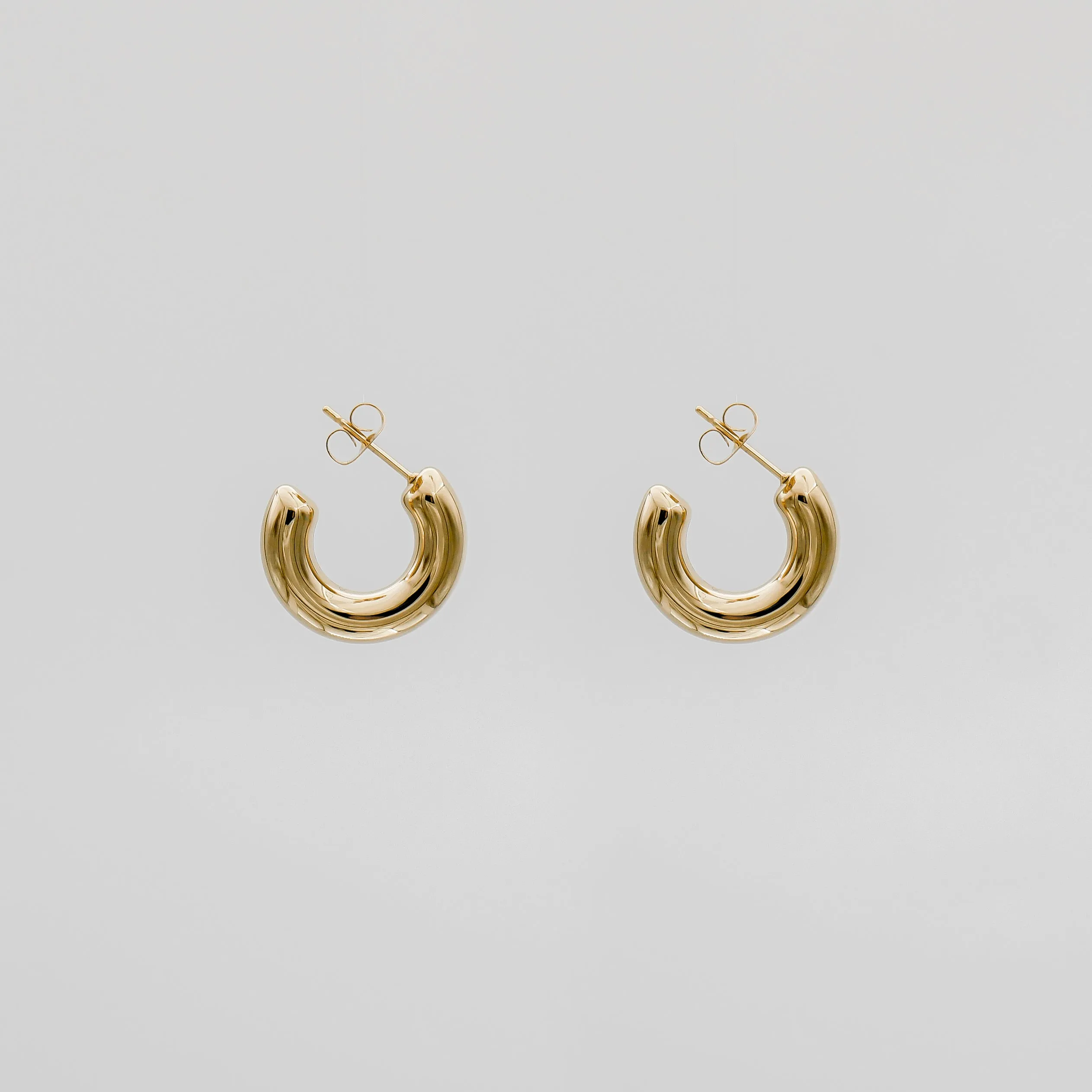 Gold Mini Chunky Hoops sold by PRYA